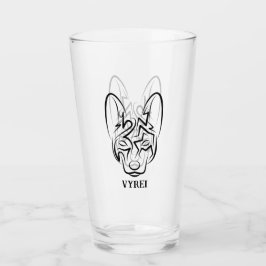 Copo De Pint Cão Negro e Tribal Branco