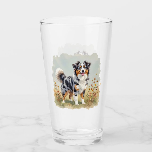 Copo De Pint Cão Pastor Australiano Merle Cauda Longa (Frente)