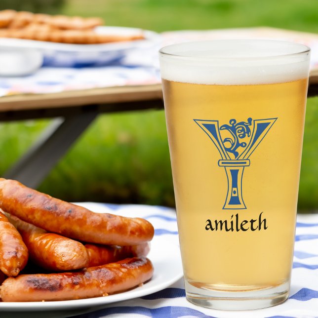 Copo De Pint Capital Decorativo Botânico Medieval Y (Criador carregado)