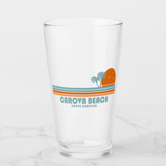 Copo De Pint Carova Beach North Carolina Sun Palm Trees (Frente)