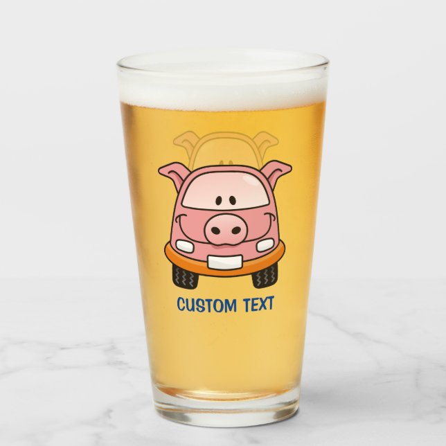Copo De Pint Carro de Cartoons de Suínos (Frente (Preenchido))