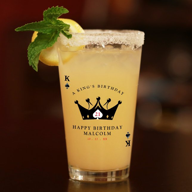 Copo De Pint Cartão de Poker do Rei dos Espadas Casino (Let's Get Nauti Nautical Wedding Bar Drinks Menu
)