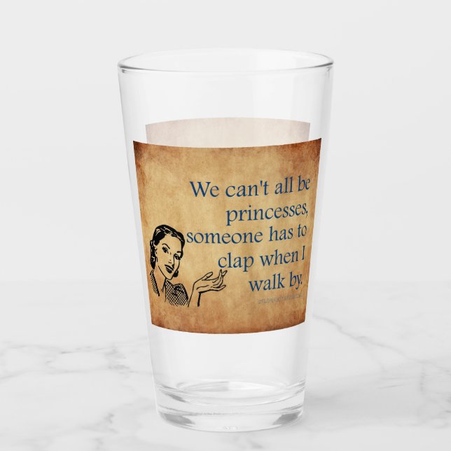Copo De Pint Cartaz retrô vintage das princesas da SlipperyJoe' (Frente)