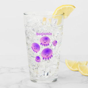 Copo De Pint Cartografia de medusa-púrpura-rosa-branca kawaii