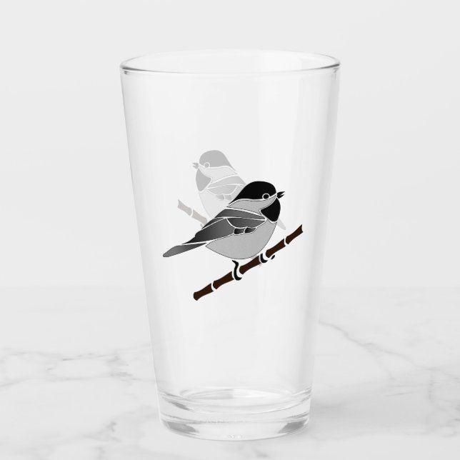 Copo De Pint Cartoon Adorable Carolina Chickadee (Frente)