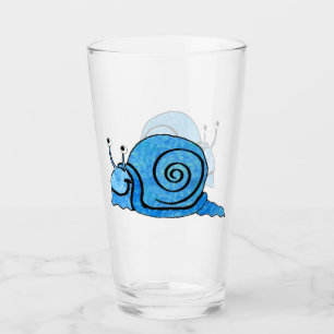 Copo De Pint Cartoon Bonito Sorrindo Caracol Azul Patternado