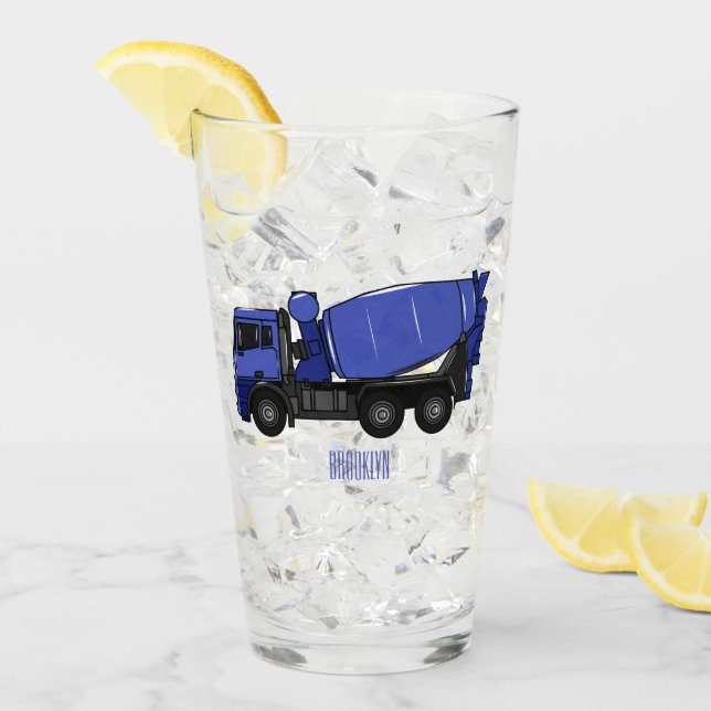 Copo De Pint Cartoon de caminhão de transporte misto em betão (Gelo frontal)