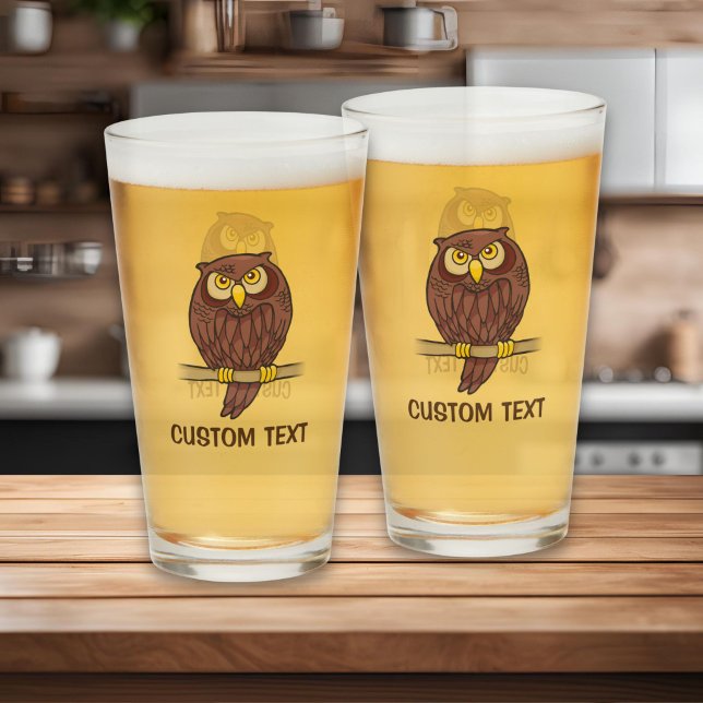 Copo De Pint Cartoon de Coruja (Criador carregado)
