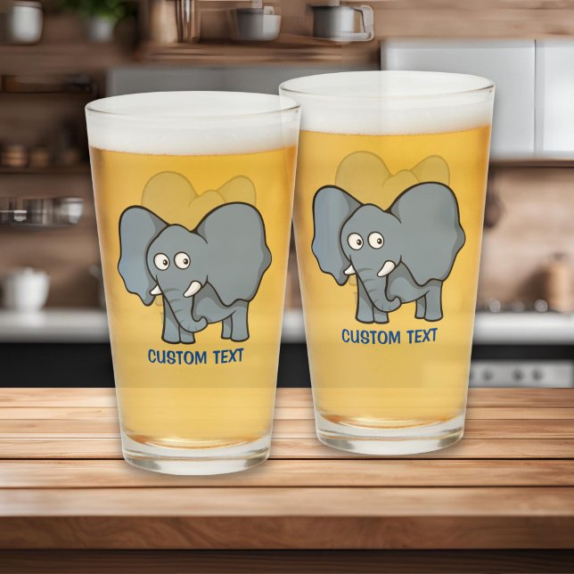 Copo De Pint Cartoon de Elefante Cinza (Criador carregado)