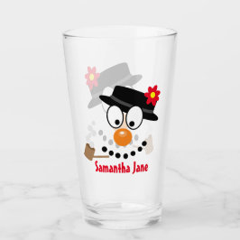 Copo De Pint Cartoon de Natal Snowman
