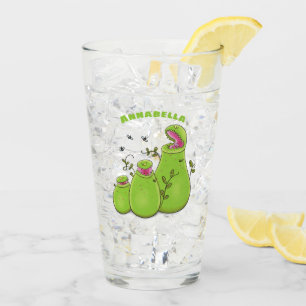 Copo De Pint Cartoon de plantas carnívoras verdes e engraçadas