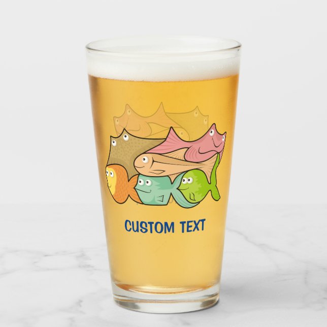 Copo De Pint Cartoon Fishes (Frente (Preenchido))