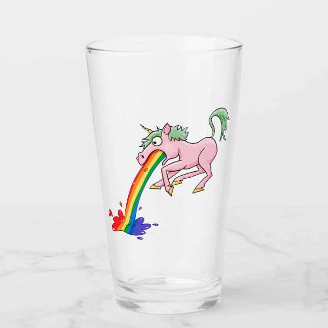Copo De Pint Cartoon Rainbow Unicórn (Frente)