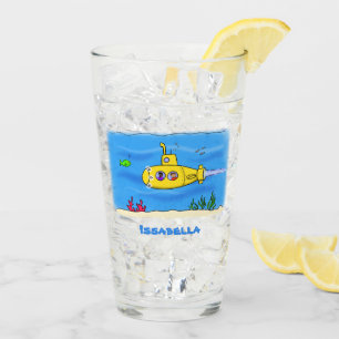 Copo De Pint Cartoon submarino feliz