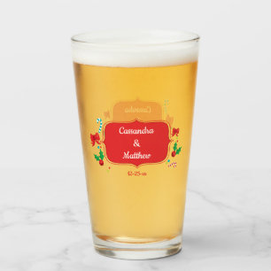 Copo De Pint Casais personalizados Texto personalizável Natal