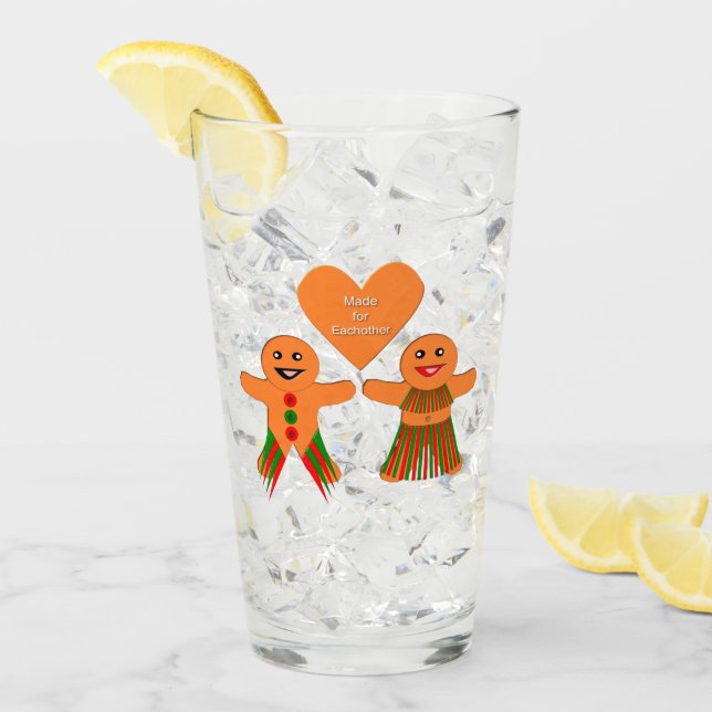 Copo De Pint Casal de pão de Natal bonito (Gelo frontal)