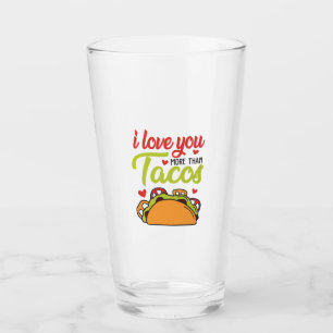 Copo De Pint Casal Presente Eu Te Amo Mais Do Que Tacos
