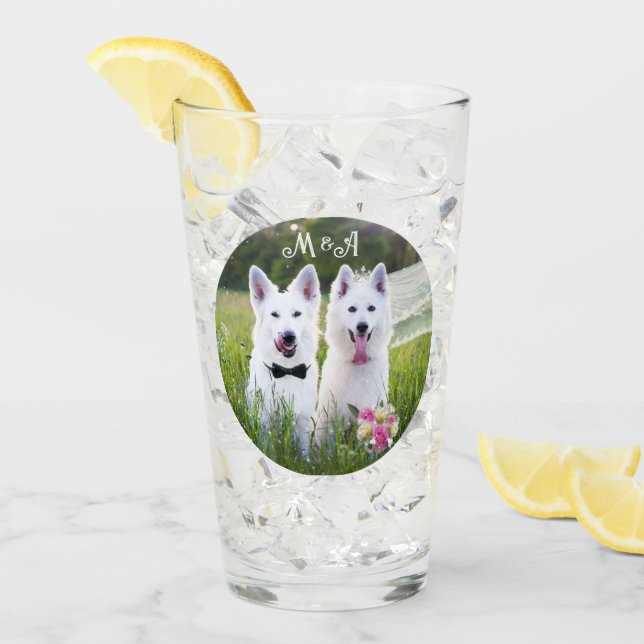 Copo De Pint Casal romântico de cães se casando (Gelo frontal)