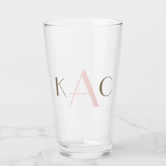 Copo De Pint Casal Simples Primeiro e Sobrenomes Iniciais Casam (Frente)