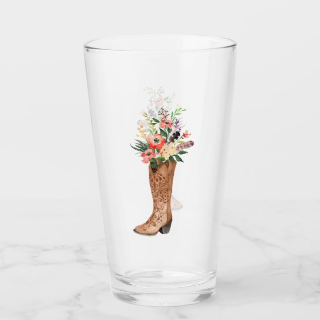 Copo De Pint Casamento de Boot da Cowboy Cowboy (Frente)