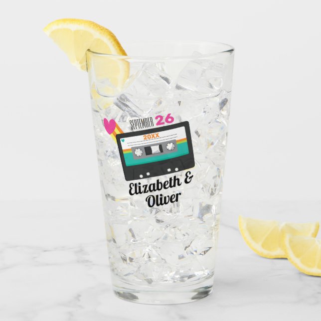 Copo De Pint Casamento de Cassete dos anos 80 (Gelo frontal)