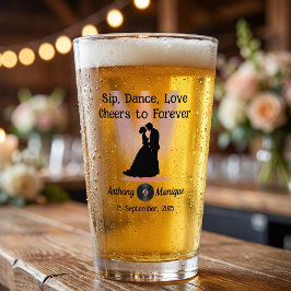 Copo De Pint Casamento de Disco Personalizável