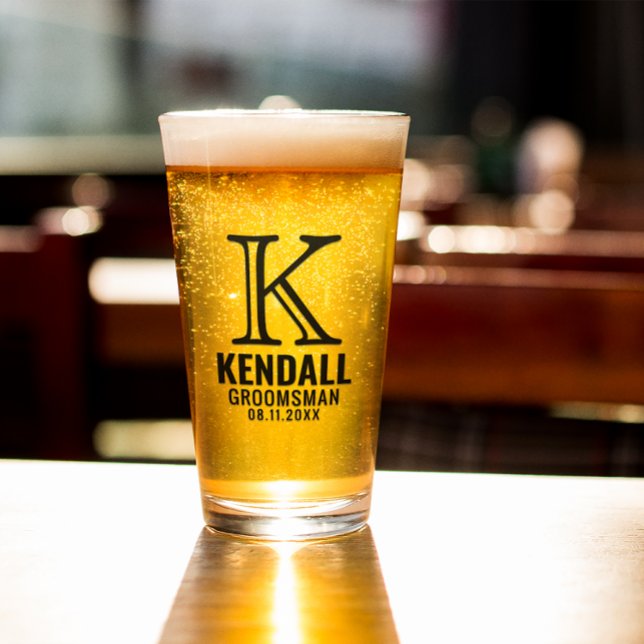 Copo De Pint Casamento de Padrinho de casamento da Tipografia d (Criador carregado)