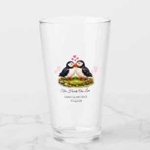 Copo De Pint Casamento de Papagaios-do-mar Personalizado Duas C