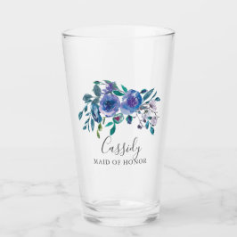 Copo De Pint Casamento Floral Chic Purple Monograma Bridesmaid
