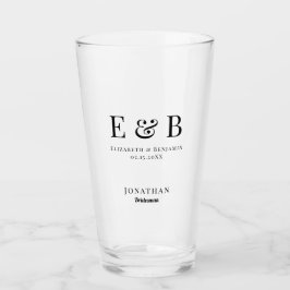 Copo De Pint Casamento Monograma Bridesman Presente Personaliza