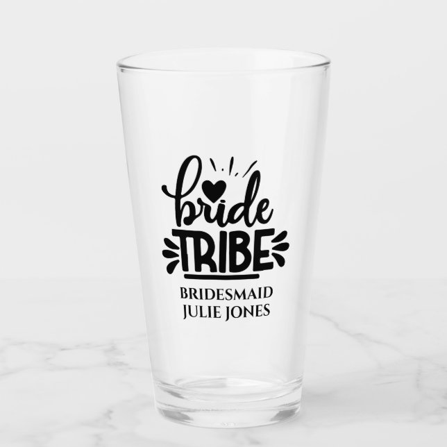 Copo De Pint Casamento personalizado da Noiva Tribe (Frente)