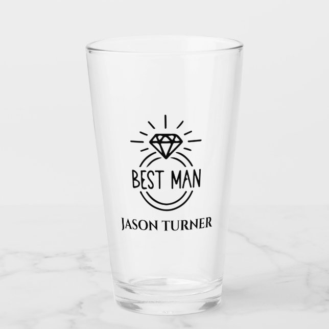 Copo De Pint Casamento personalizado de melhor homem (Frente)