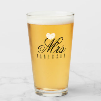 Copo De Pint Casamento Personalizado de Script Modern