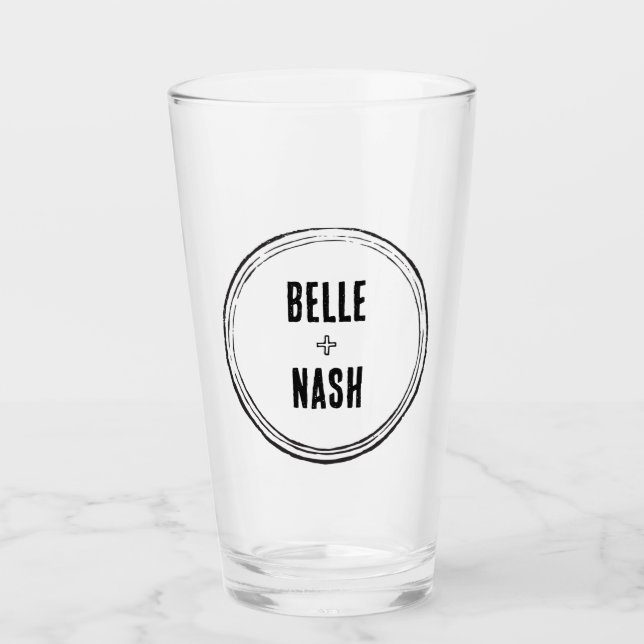 Copo De Pint Casamento Vintage Rústico Boho (Frente)