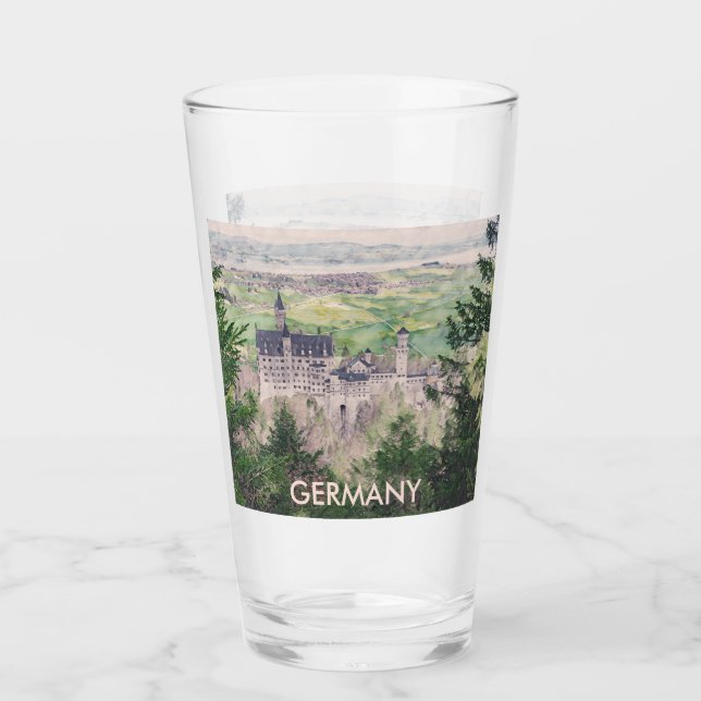 Copo De Pint Castelo Neuschwanstein retrô na Alemanha (Frente)