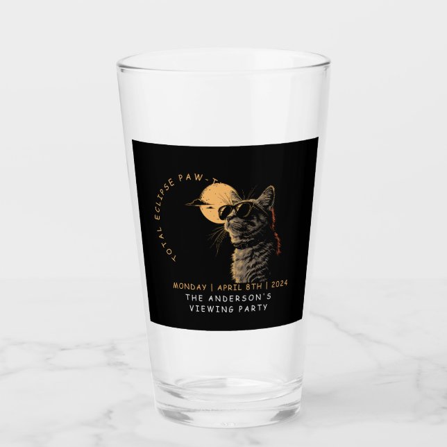 Copo De Pint Cat 2024 Grupo de Visualização do Eclipse Solar To (Frente)