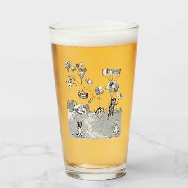 Copo De Pint Cat Balloon Trip, Louis Wain (Frente (Preenchido))