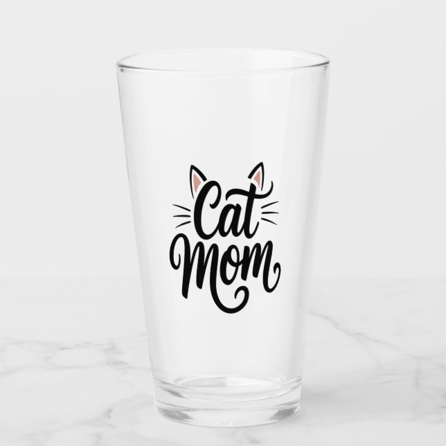 Copo De Pint Cat Mom Whiskers and Ears (Frente)