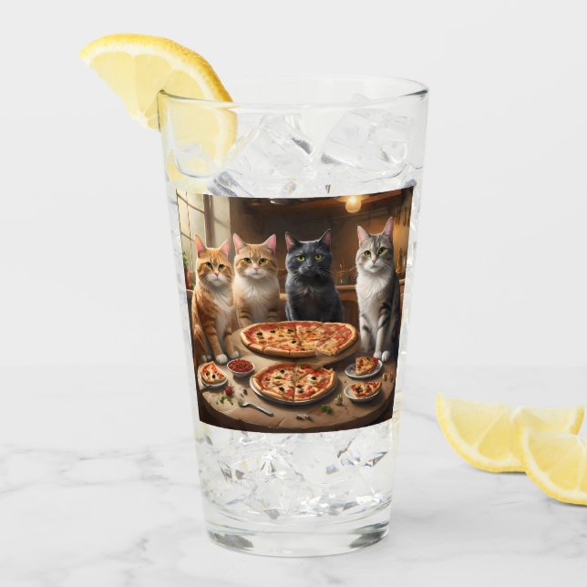 Copo De Pint Cat Pizza Night, (Gelo frontal)