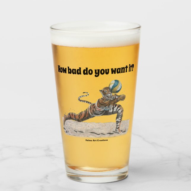 Copo De Pint Cat Warrior Beach Voleibol (Frente (Preenchido))