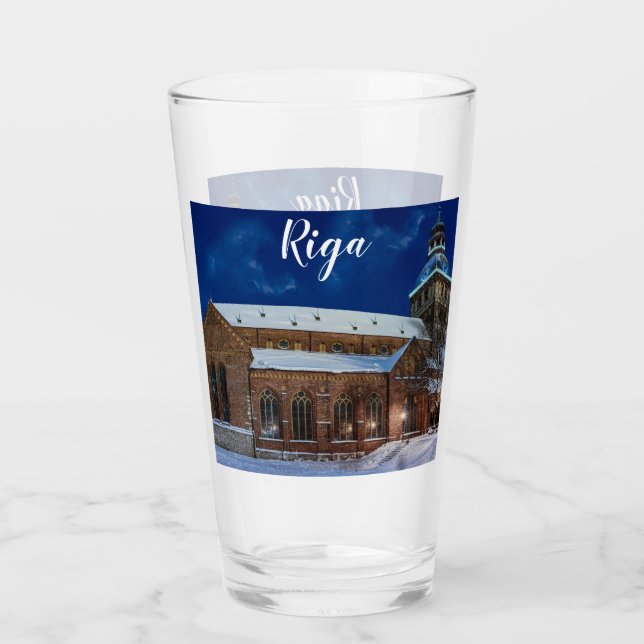 Copo De Pint Catedral de Dome na praça Dome em Riga, Letónia (Frente)