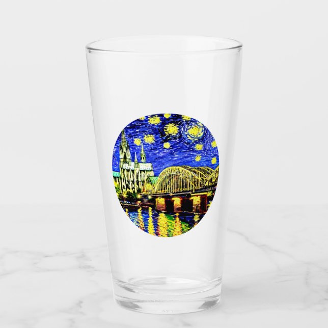Copo De Pint Catedral de Starry Night Cologne Alemanha (Frente)