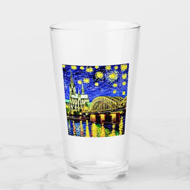 Copo De Pint Catedral de Starry Night Cologne Alemanha (Frente)