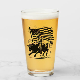 Copo De Pint Cavaleiro de Touro de Rodeio Americano Personaliza