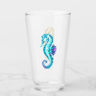 Copo De Pint Cavalo de Gelo Cristal em Fundo Azul