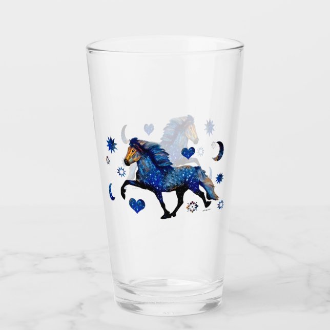 Copo De Pint Cavalo Islandês Noite Estrelada (Frente)