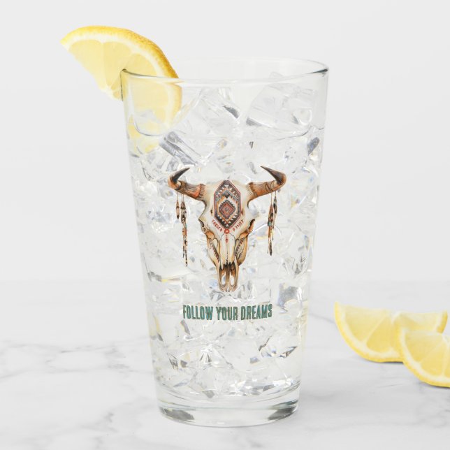 Copo De Pint Caveira Tribal Nativa (Gelo frontal)