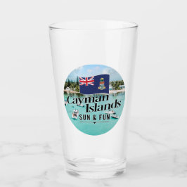 Copo De Pint "Cayman Islands Sun & Fun" Com Bandeira