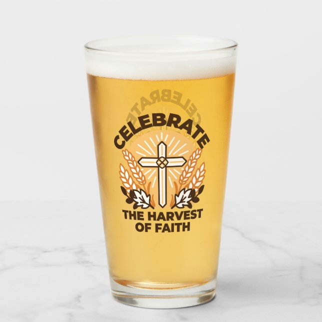 Copo De Pint Celebração da Faith Harvest - Arte Inspiradora (Frente (Preenchido))