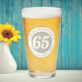 Copo De Pint Celebração de Aniversário com Nome, Idade e Data d